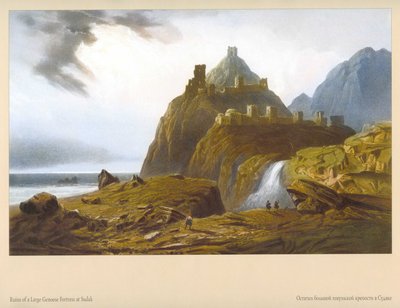 Carlo Bossoli. Sudak. Remains of the Genoese Fortress by Carlo Bossoli